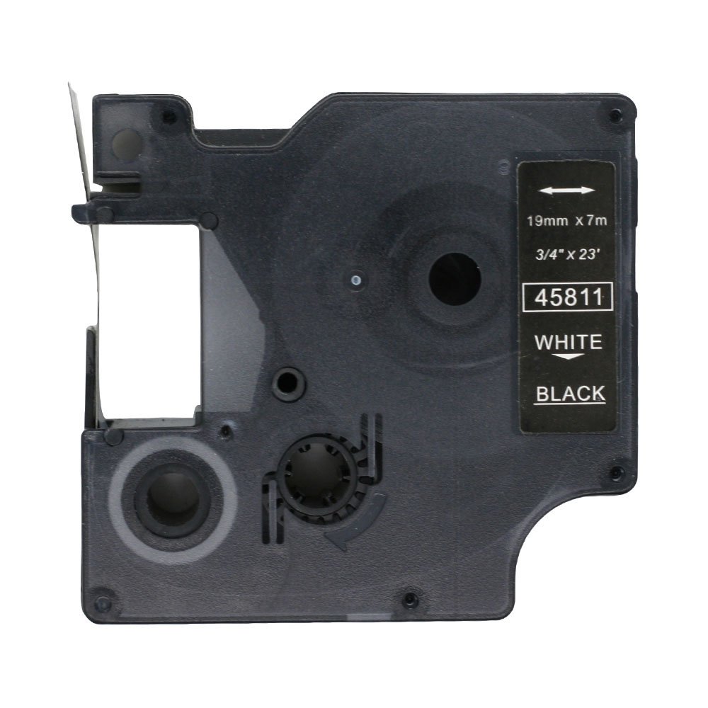 BROVACS 1 Pack White on Black Label Tape Compatible for DYMO D1 45811 19mm 3/4" OPA2311