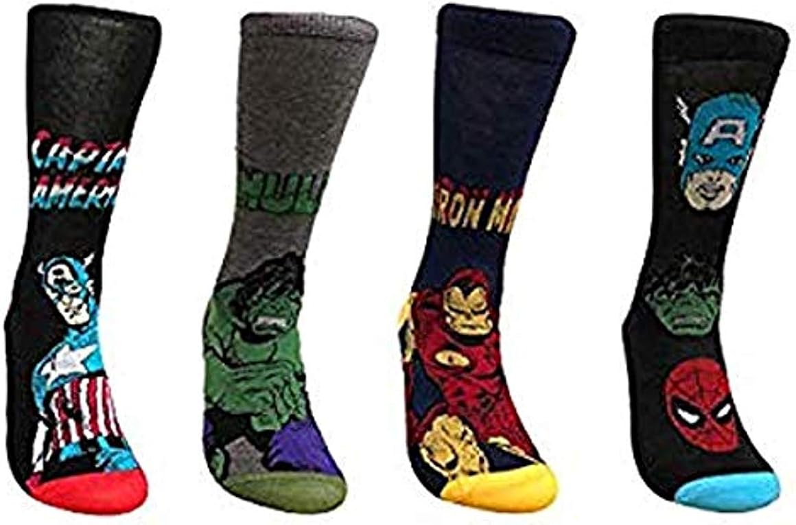Kleidung & Accessoires 3 x Mens Official Marvel Character Socks Novelty