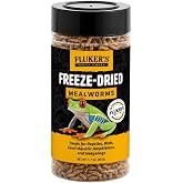 Fluker's Freeze Dried Insects, Nutrient, Packed Mealworms, Ideal for Lizards, Reptiles, Birds, Fish, Hedgehogs, 1.7 oz