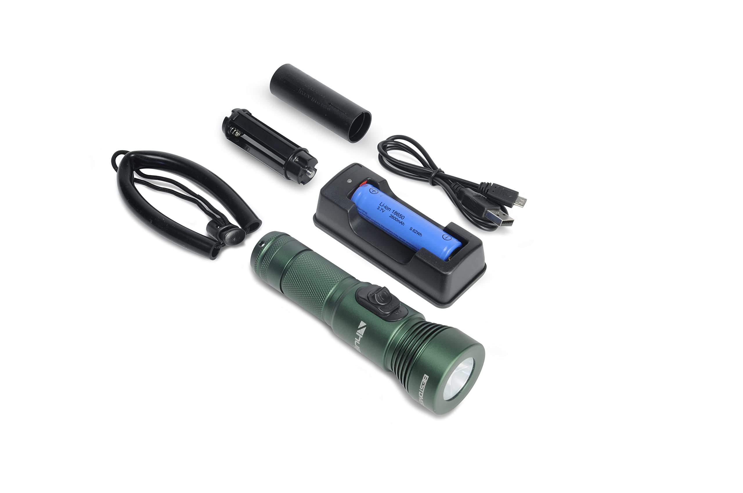 Best Divers X-Hunt-R Lamp 920 Lumen 18650 Rechargeable, Green,