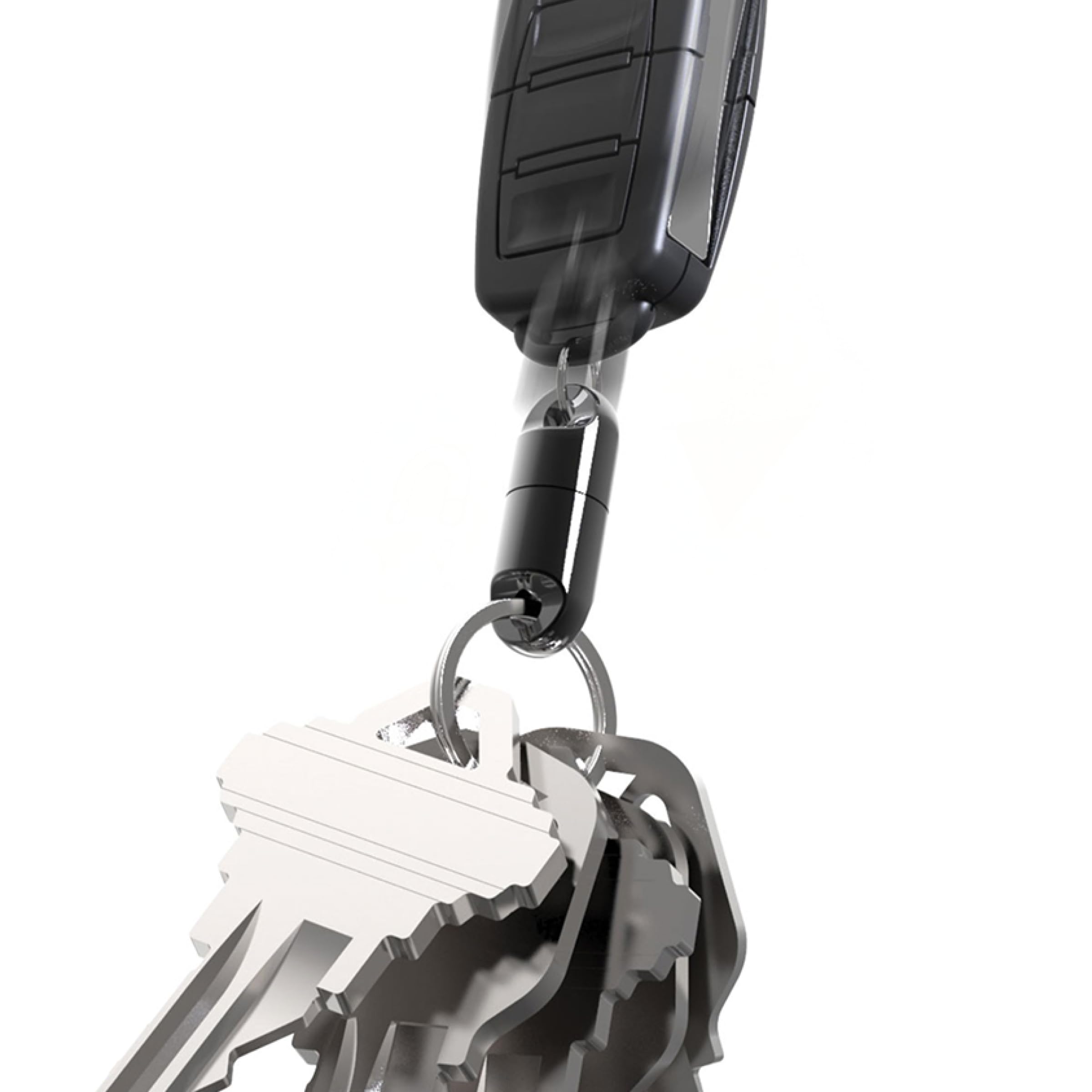 KeySmart MagConnect Black, 1-Pack - Magnetic Key Holder for Purse, Key Chains for Car Keys, Detachable Key Ring Quick Release Keychain for Men - Mens Key Chain Rings Heavy Duty Key Ring