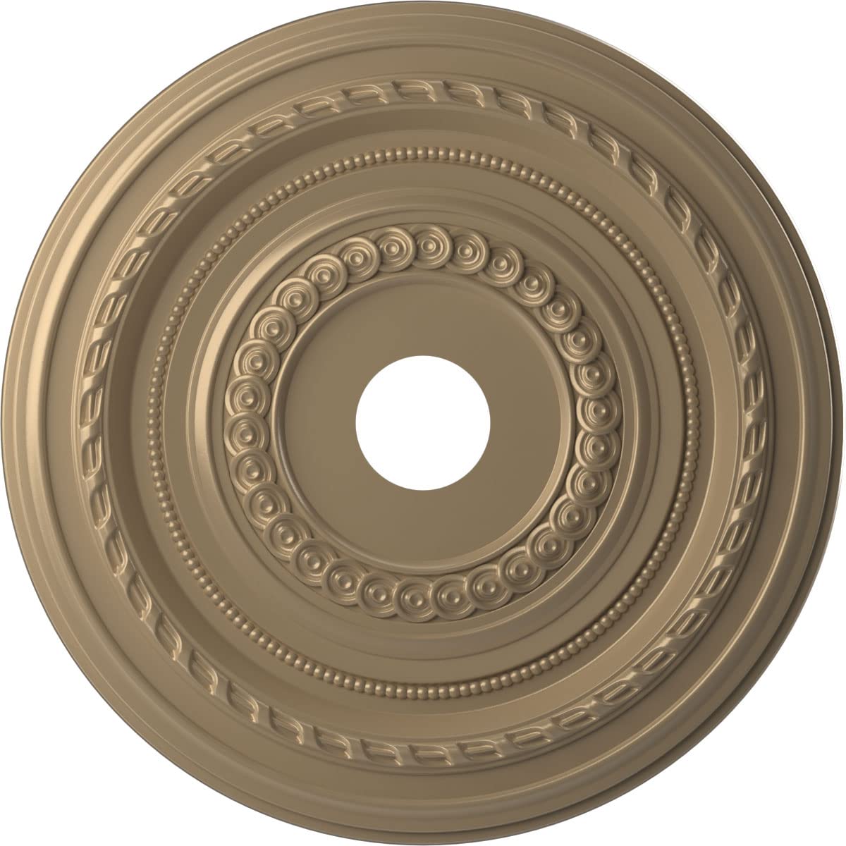 Photo 1 of 22"OD x 3 1/2"ID x 1"P Cole Thermoformed PVC Ceiling Medallion (Fits Canopies up to 6"), Universal Metallic Champagne Mist