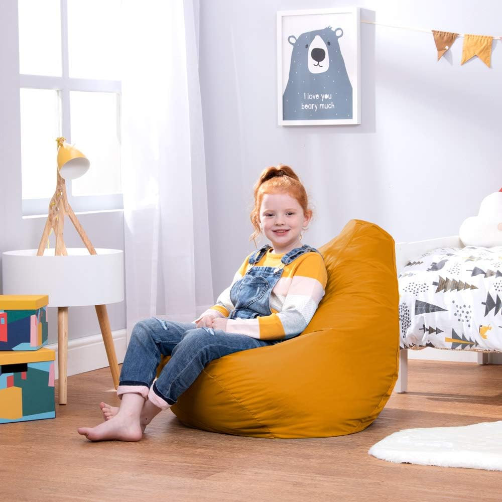 Bean Bag Bazaar Dalton Kids Bean Bag, Yellow, Water Resistant - Image 4