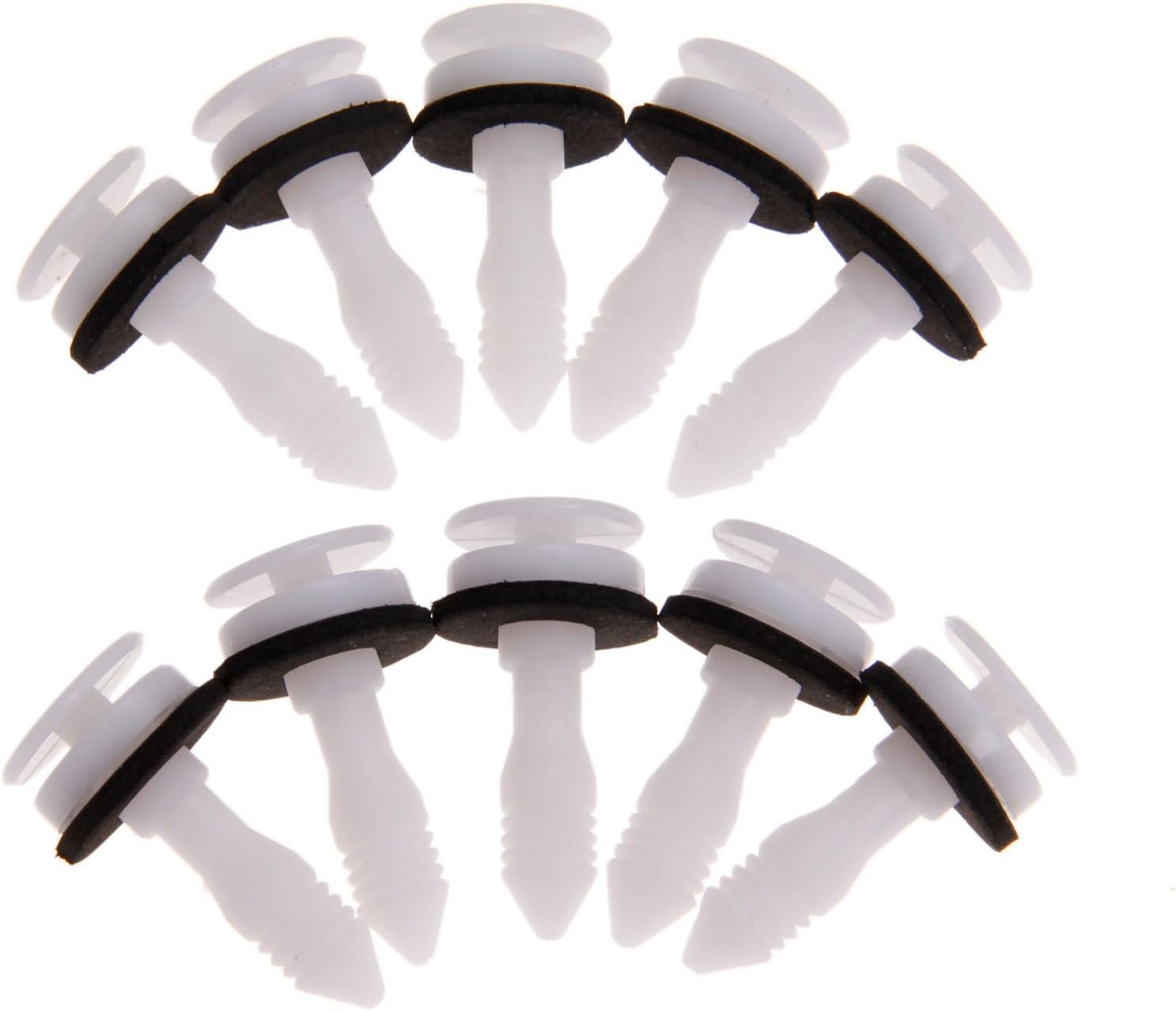 Pack Of 10 White Door Trim Panel Plastic Clips For Jaguar S-Type & X-Type - LST Brand