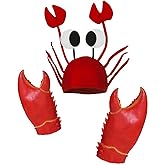 ZHHENIALY Crab Hat Set- Funny Party Hats Dress Up Crazy Theme Party Roleplay Hats Set Novelty 3D Crab Hat for Unisex