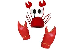 ZHHENIALY Crab Hat Set- Funny Party Hats Dress Up Crazy Theme Party Roleplay Hats Set Novelty 3D Crab Hat for Unisex