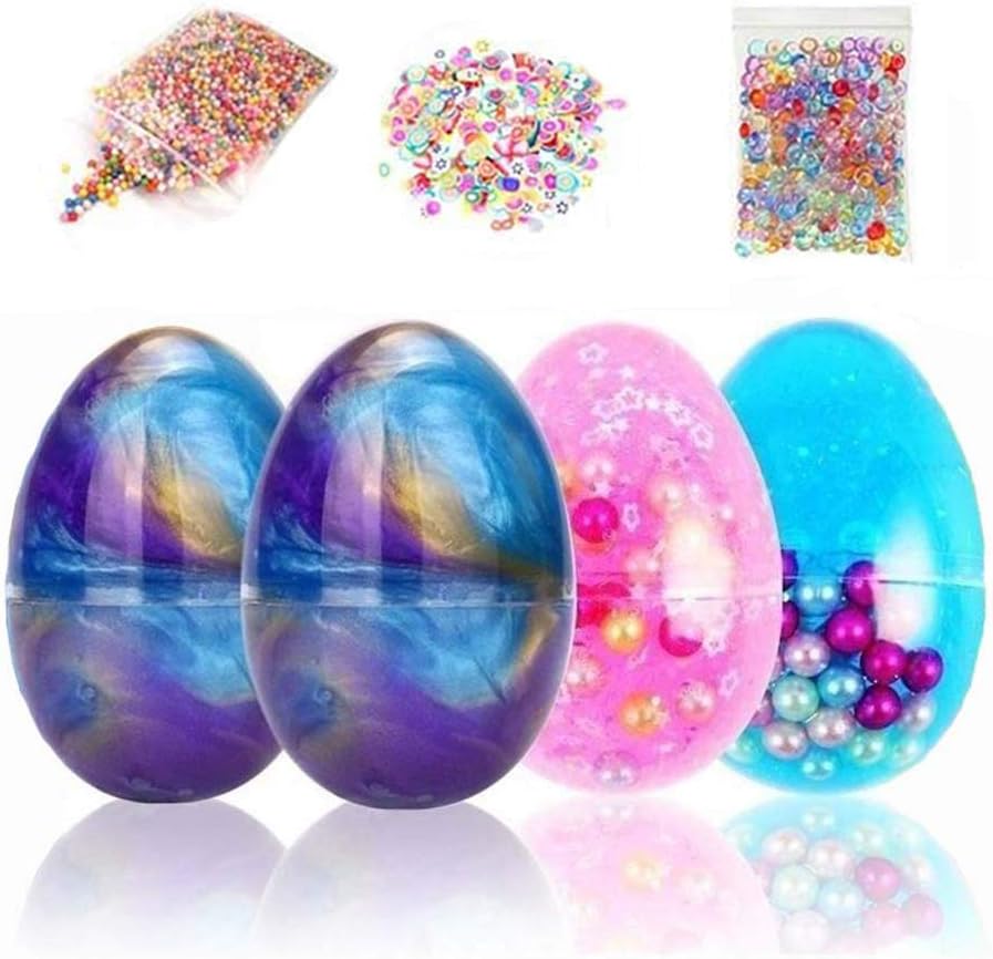 Simuer Ei Schleim Fluffy Slime Galaxy Egg Slime Kit Crystal Clay Schleim Spielzeug mit