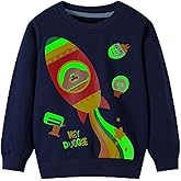 HILEELANG Boy Sweatshirts Halloween Christmas Novelty Glow in the Dark Crewneck Pullover Cotton Graphic Tops Sweater Shirts