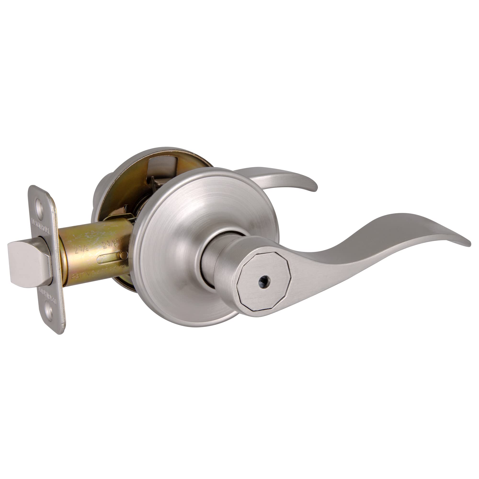 Photo 1 of Design House Springdale Privacy Door Lever for Bedrooms and Bathrooms, Fits Standard Doors, Satin Nickel, 700492