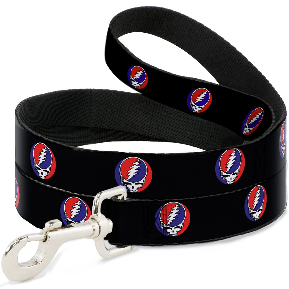 Buckle-Down Pet Leash - Steal Your Face Repeat Black/Color - 4 Feet Long - 1" Wide