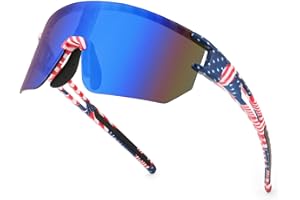 WANWAN Men Women Cycling Sunglasses, 80s Sport Baseball Mirrored Sun Glasses for Youth Adults Running Softball