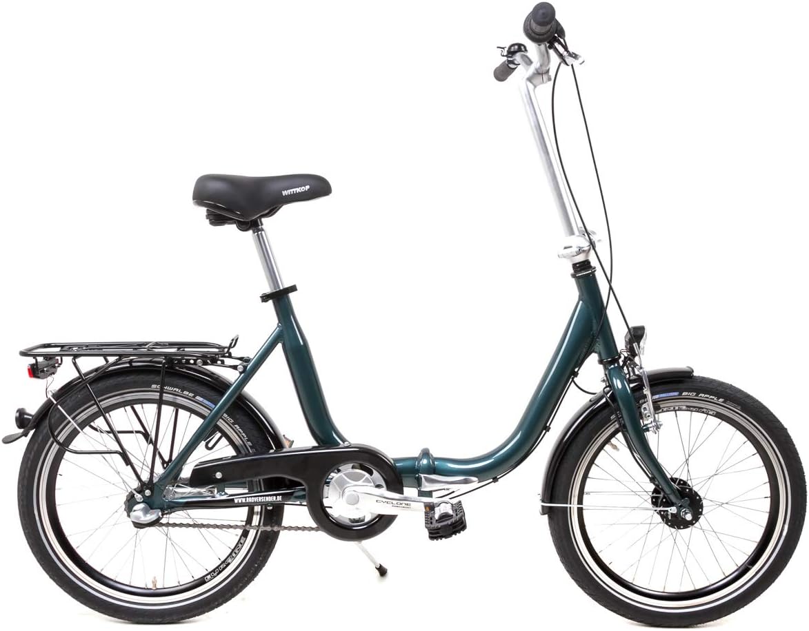 20 Zoll Klapprad Falt Fahrrad Shimano 3 Gang Schaltung Nabendynamo Folding Bike blau grün metallic