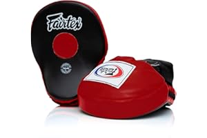 Fairtex FMV9 Contoured Focus Mitts |Striking Accuracy & Protection for Boxing, Muay Thai, Kickboxing |Ergonomic Design, Soft Padding, Secure Fit Leather
