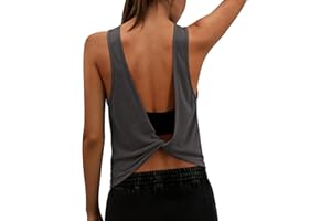 Tank Tops for Women Open Back Athletic Workout Yoga Top Sleeveless Backless Summer Slim Basic Cami Shirts 2026