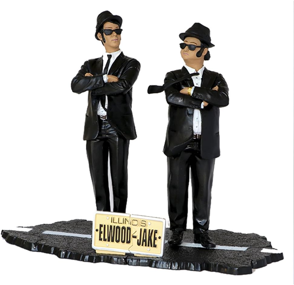 SD Toys Movie Icons The Blues Brothers Jake & Elwood Figure Set, 7", Black, 7 Inches