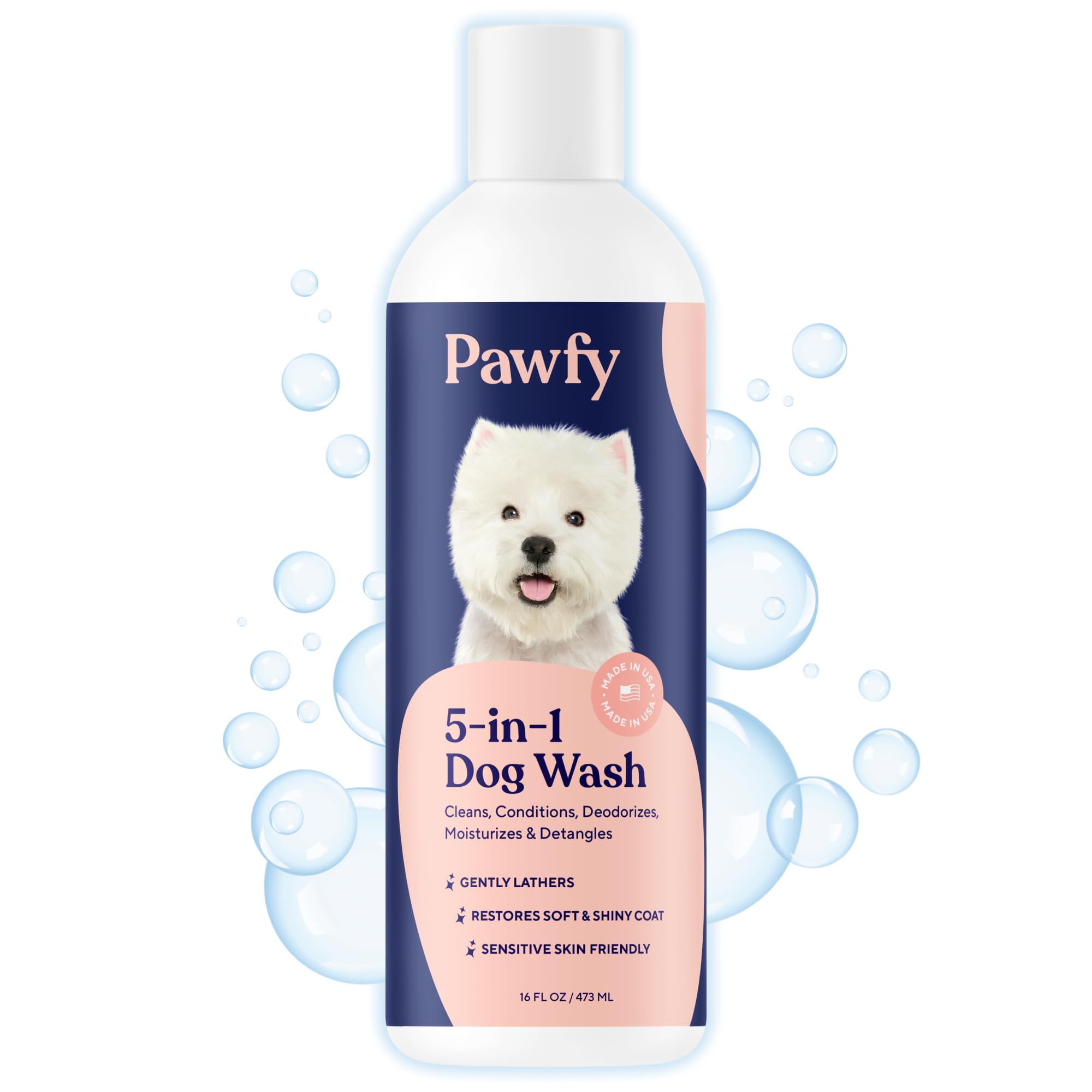 Photo 1 of Pawfy Dog Shampoo and Conditioner for Itchy Skin Relief | Puppy Shampoo for Sensitive Skin | Natural 5 in 1 Pet Shampoo with Coconut, Oatmeal & Aloe Vera| Ideal Dog Wash for Smelly Dogs