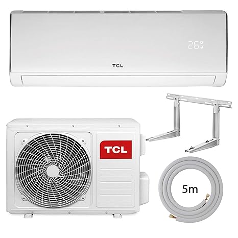 TCL Elite Klimaanlage Wohnung - Komplett Set Inkl. 5m Leitungen und Anschlüsse - 3,3 kW 12000 BTU 55 m2 – R32 Split Inverter 