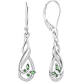 JO WISDOM Earrings for Women,925 Sterling Silver Infinity Butterfly Dangle & Drop Earrings with AAA Cubic Zirconia