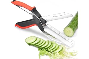 Food Cutter Choppers Smart Meat Scissors Kitchen Shears,Quick Vegetable Slicer with Cutting Board Knife Kitchen Must Haves Ch