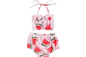 YCCUTEST Toddler Girl Swimsuits Infant Baby Girl Bathing Suit Bikini Sets Swimwear 3 Piece Summer Beach Outfit Top Shorts Hat