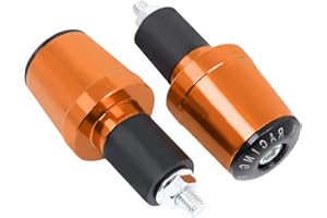 CHIFUN Motorcycle Bar Ends Plug Universal for 7/8" 22mm Handlebar CNC Aluminum Bar End Caps Weight Slider Replacement for Honda Yamaha Suzuki Motorbike Dirt Bike Scooters(Orange)
