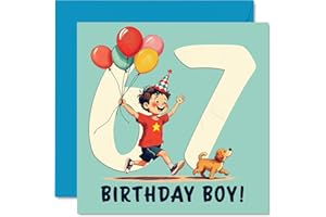 67th Birthday Cards for Men - Balloon Boy - Happy Birthday Card for 67 Year Old Man Grandpa Brother Cousin Uncle, 5.7 Inch Bd