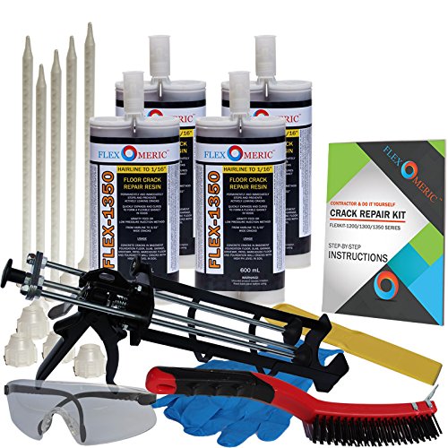 Concrete Floor Crack Repair Kit - Ultra Low Viscosity Polyurethane - FLEXKIT-1350-40