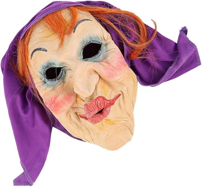Amosfun Halloween Horror Mask Latex Witch Scary Festive