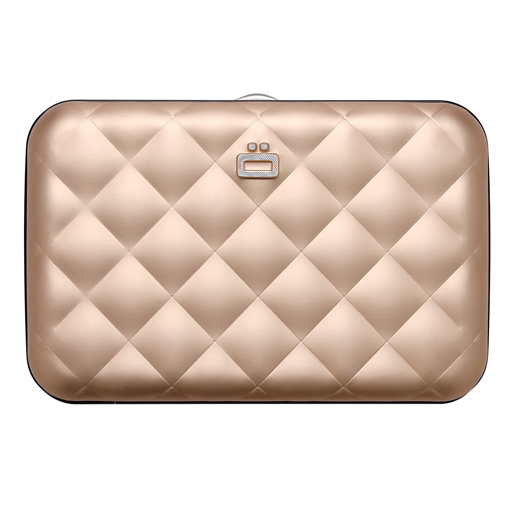 ÖGON -DESIGNS- Card Holder for Women, Rigid Aluminium with Quilted Effect, RFID Protection Against Fraud and demagnetization, Compact Wallet, Lady Case Helsinki Model (Rose Gold) — image 1
