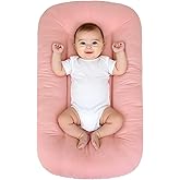 Baby Lounger for Infants Babies 0-24 Months, Bionic Organic Lounger, Soft Cotton Breathable Infant Floor Seats & Loungers for Newborn Baby Shower Gifts (Pink)