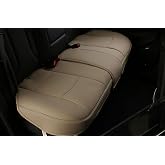 EDEALYN&reg; 1 Pack PU Leather Back Seat Cover Car Bench Seat Cover Seat Protector Rear Seat Bottom Cover Adjustable Length (49-55'') Fits 90% of Car - for Rear Seat Bottom Only (Beige- Rear Seat)