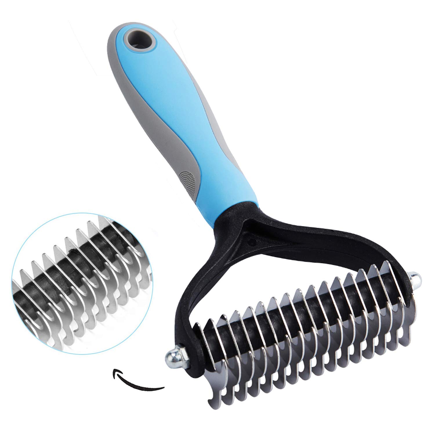 HoneySheep Pet Dematting Comb,16 Teeth Double Sided Undercoat Rake for Dogs & Cats for Easy Maths Tangles Removing