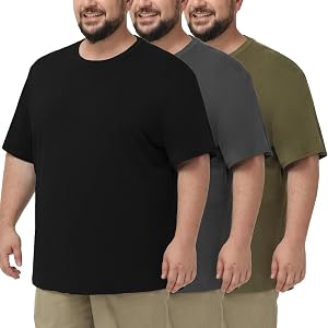 TEZO Men's Big & Tall Oversized T-Shirts Classic Relaxed Fit | Casual Shirts for Men, Premium Cotton Blend,Soft Breathable Fa