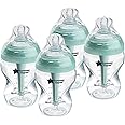 Tommee Tippee Advanced Anti-Colic BPA Free Baby Bottles, Slow Flow Breast-Like Nipple, 9oz, Newborn 0+ Months, Special Design Keeps Air Away from Milk and Baby, Pack of 4