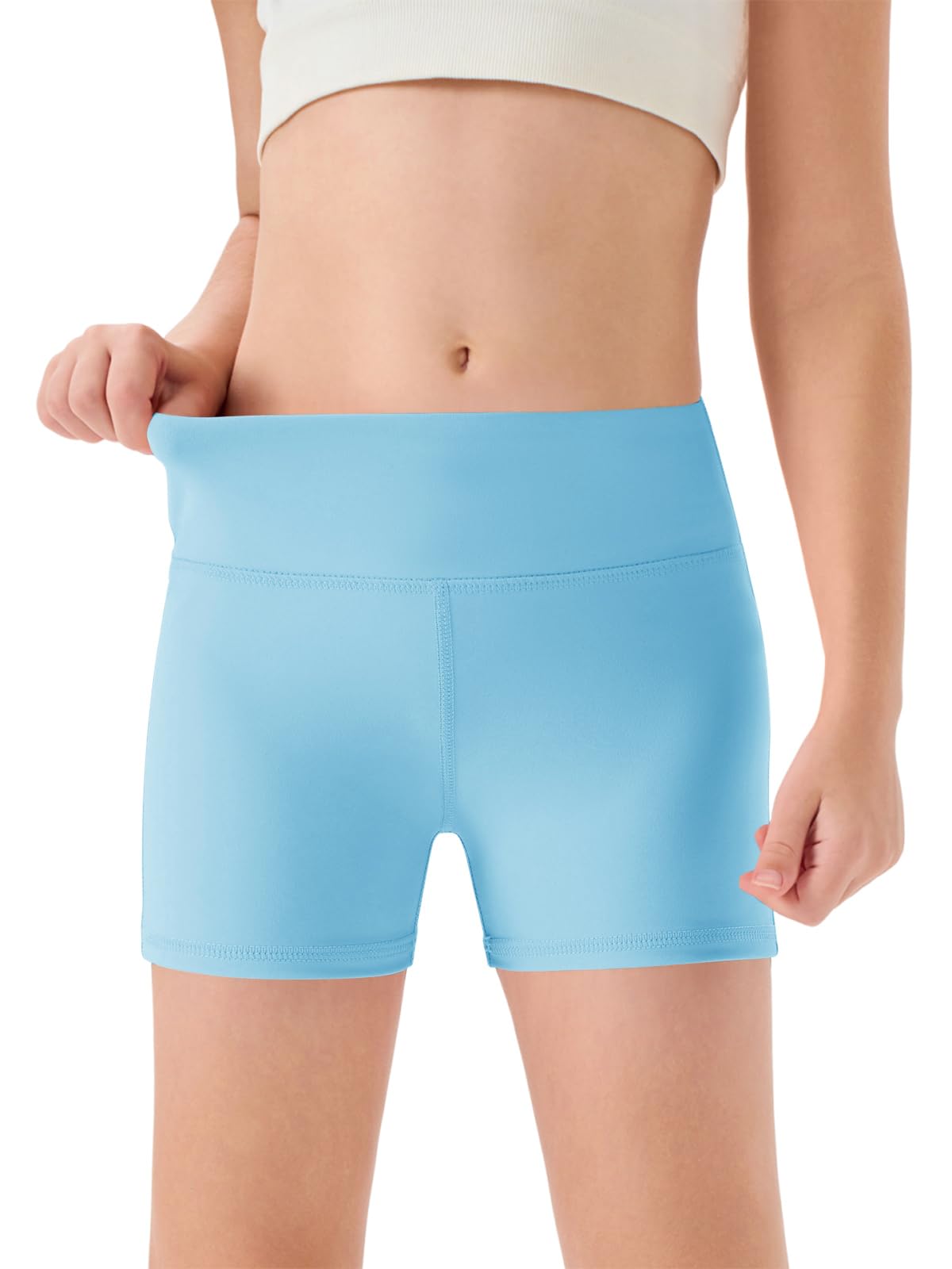 Haloumoning Girls Athletic Shorts Kids High Waisted
