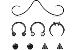 Longita Mustache Septum Ring Septum Rings Septum Jewelry Septum Rings 16g Septum Piercing Septum Pincher 16 Gauge Septum Nose Rings Mustache Nose Ring Septum Silver Gold Black
