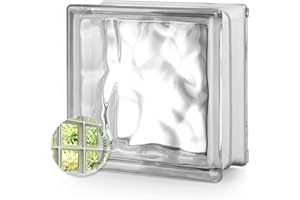 Seves Glass Block | 8x8x3 Nubio Glass Block | Classic Wave Pattern | Moderate Privacy with High Light Transmission | 45-Minute Fire Rated Architectural Glass Block