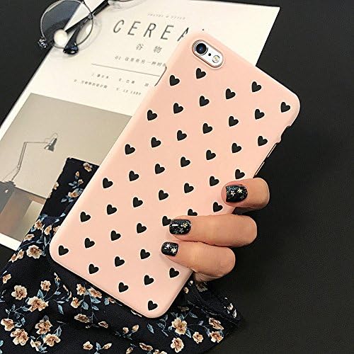 EINFFHO iPhone 7 Case, iPhone 8 Cover, Lovely Sweet Case Cover Skin Protector Bumper Anti-Scratch Ultra Thin and Slim Fit Matte Plastic Hard Case Cover for iPhone 7/iPhone 8, Love Heart, Pink