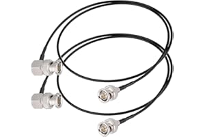 Yuslao 3G HD SDI Cable 2ft 75 Ohm BNC Male to Right Angle BNC Male Black RG179 Video Cable for Camera BMCC Video CCTV Monitor SDI Splitter Switcher Video Recorder (2-Pack)