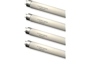 (4pack) 18'' F15T8-D Daylight Fluorescent Bulb, 45cm 15W F15T8/DL 6500K T8 Type Linear Preheat Lighting Lamps, G13 bi-pin Bas