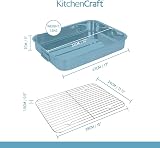 KitchenCraft Roasting Tin with Rack Stainless Steel 43 x 31 cm 5.5L view 2