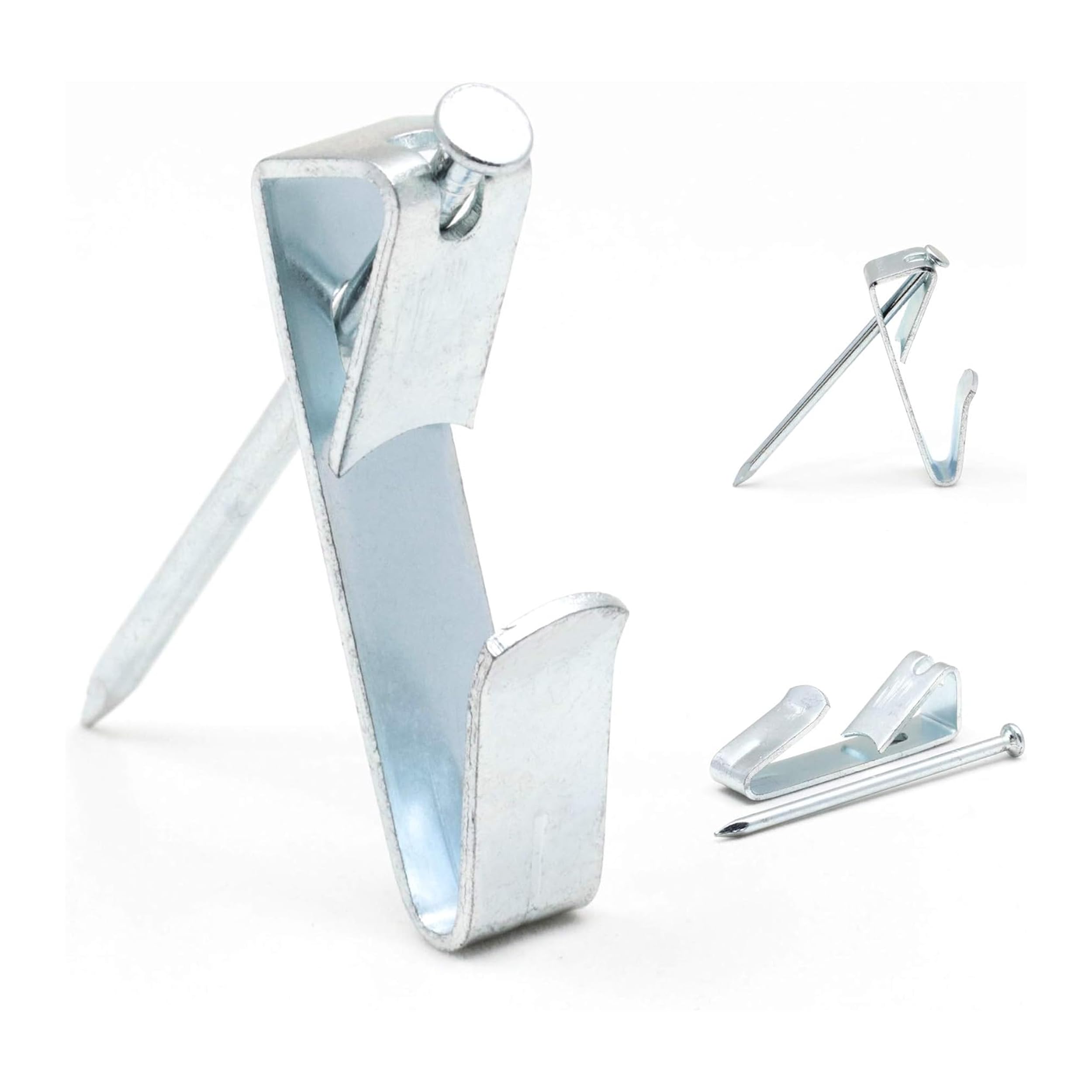 PHS 100 lb Picture Hangers for Drywall - Heavy Duty Mirror and Picture Hanging Hooks with Nails - Professional Frame Hardware Kit for Wall Art - 10 Pack