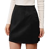 Belle Poque Women Mini Skirt Bodycon Mini Skirt Suede Skirts with Botton
