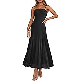 Caracilia Maxi Dresses for Women Formal Mesh Spaghetti Strap Cocktail Wedding Guest Party Floral Flowy Dress 2026 Summer