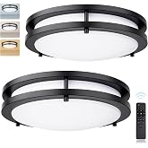 Kalium LED Ceiling Light with Remote 2 Pack 13 Inch Flush Mount Ceiling Light Fixture,24W 3000K-6000K Adjustable Color Temperature,Dimmable Lighting Fixtures for Kitchen Bedroom Hardwired Installation