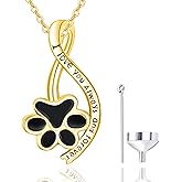 Dreamboat Urn Necklace for Dog Cat Ashes 925 Sterling Silver Pet Cremation Memorial Pendant Paw Print Ash Keepsake Jewelry for Women