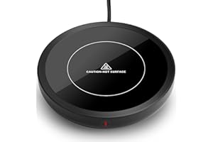 KKSEVENS Coffee Mug Warmer,50W Smart Cup Warmer with Auto Shut Off, 3-Temperature Settings(105~180°F), Waterproof, Electric Coffee Warmer for Coffee Tea Milk at Office Home Use(Black)