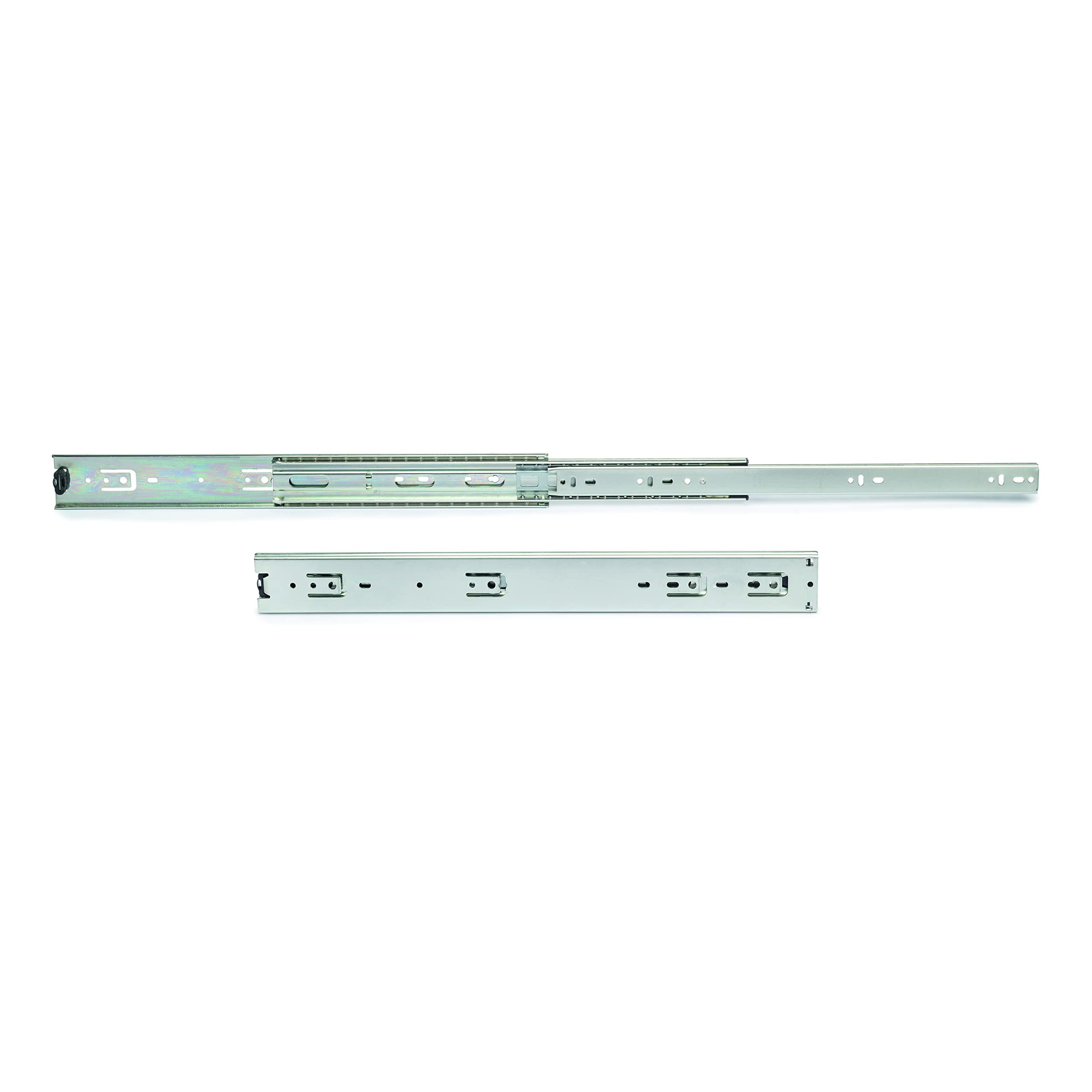 Emuca - Heavy Duty Ball Bearing Runners, Total Drawer Extraction, Height 51mm (2 inch), 400mm (15,7 inch), Zinc Plated, Steel, 4 un