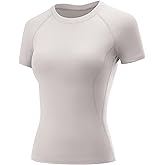LOMON Womens Workout Tops Short Sleeve Raglan Athletic Shirts Yoga Gym Crewneck Quick Dry Tshirts