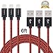 Cablex iPhone Charger 3Pack 6FT Extra Long Nylon Braided Lightning to USB Charging Cable with Aluminum Heads for iPhone 7/7 plus/6/6s/6 plus/6s plus, 5c/5s/5/SE, iPad Air/Mini, iPod Nano/Touch